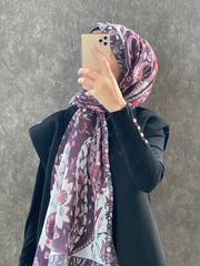 Etro Etnik Desen Pamuk Soft Şal 38630 - Mürdüm - Organic ScarfsOrganic Scarfs