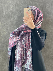 Etro Etnik Desen Pamuk Soft Şal 38630 - Mürdüm - Organic ScarfsOrganic Scarfs