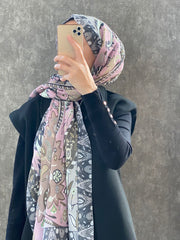 Etro Etnik Desen Pamuk Soft Şal 38630 - Pamuk Şekeri - Organic ScarfsOrganic Scarfs