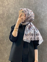 Etro Etnik Desen Pamuk Soft Şal - 852085 - ekru/kahve - Organic ScarfsOrganic Scarfs