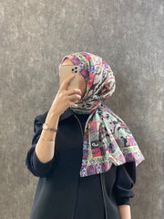 Etro Etnik Desen Pamuk Soft Şal - 852085 - ekru - Organic ScarfsOrganic Scarfs