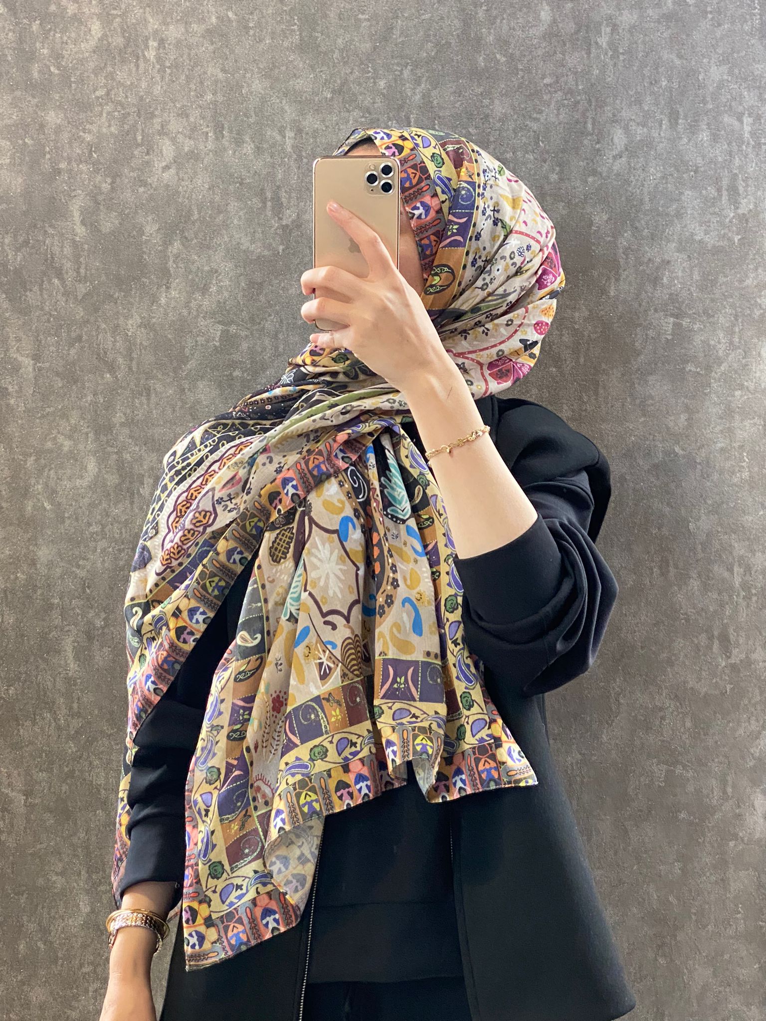 Etro Etnik Desen Pamuk Soft Şal - 852085 - hardal - Organic ScarfsOrganic Scarfs