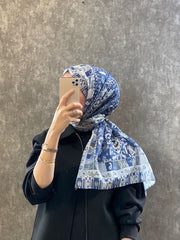Etro Etnik Desen Pamuk Soft Şal - 852085 - indigo - Organic ScarfsOrganic Scarfs