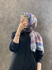 Etro Etnik Desen Pamuk Soft Şal - 852085 - krem - Organic ScarfsOrganic Scarfs