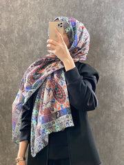 Etro Etnik Desen Pamuk Soft Şal - 852085 - krem - Organic ScarfsOrganic Scarfs
