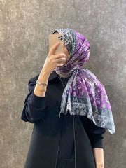 Etro Etnik Desen Pamuk Soft Şal - 852085 - leylak - Organic ScarfsOrganic Scarfs