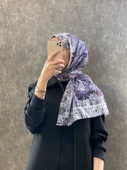 Etro Etnik Desen Pamuk Soft Şal - 852085 - lila/beyaz - Organic ScarfsOrganic Scarfs