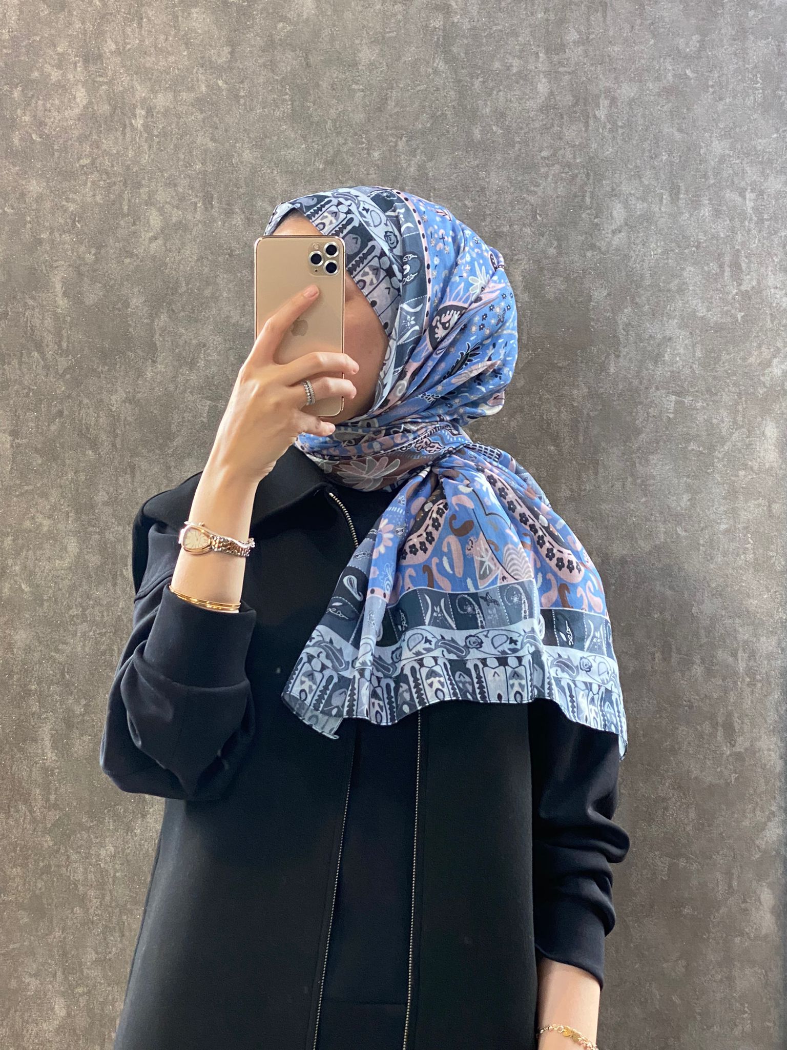 Etro Etnik Desen Pamuk Soft Şal - 852085 - mavi - Organic ScarfsOrganic Scarfs
