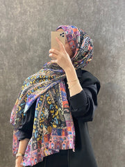 Etro Etnik Desen Pamuk Soft Şal - 852085 - mocha - Organic ScarfsOrganic Scarfs