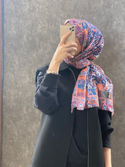 Etro Etnik Desen Pamuk Soft Şal - 852085 - narçiçeği/mavi - Organic ScarfsOrganic Scarfs