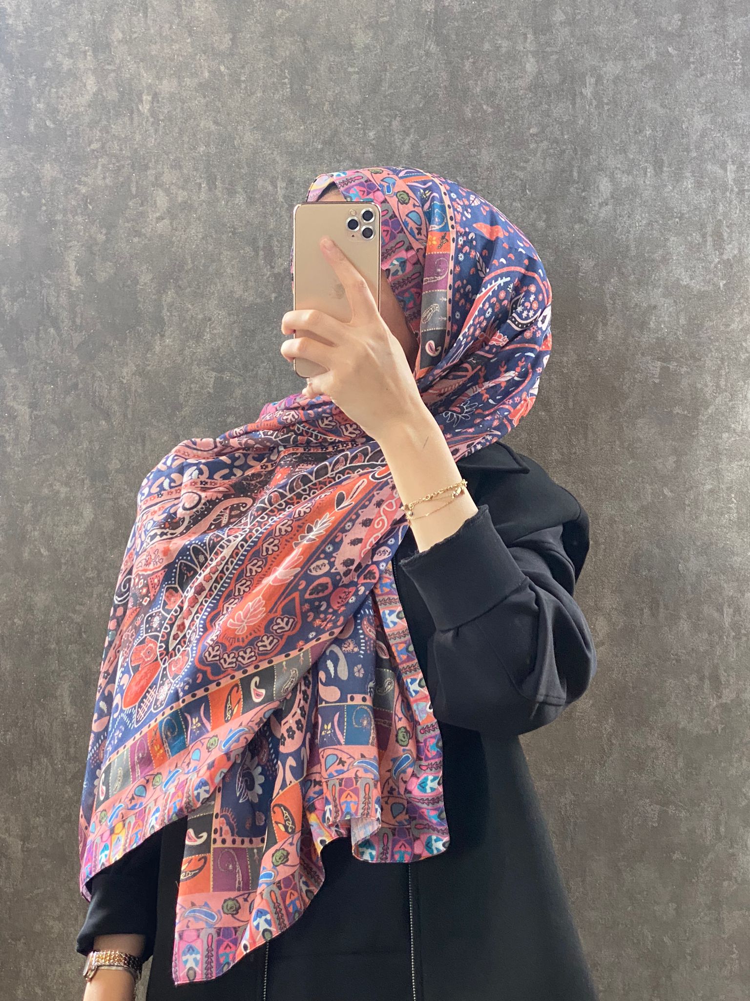 Etro Etnik Desen Pamuk Soft Şal - 852085 - narçiçeği/mavi - Organic ScarfsOrganic Scarfs