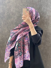 Etro Etnik Desen Pamuk Soft Şal - 852085 - pembe - Organic ScarfsOrganic Scarfs