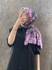 Etro Etnik Desen Pamuk Soft Şal - 852085 - pembe - Organic ScarfsOrganic Scarfs