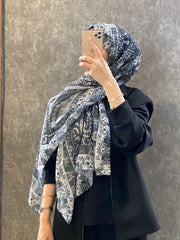 Etro Etnik Desen Pamuk Soft Şal - 852085 - siyah/beyaz - Organic ScarfsOrganic Scarfs