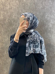 Etro Etnik Desen Pamuk Soft Şal - 852085 - siyah - Organic ScarfsOrganic Scarfs