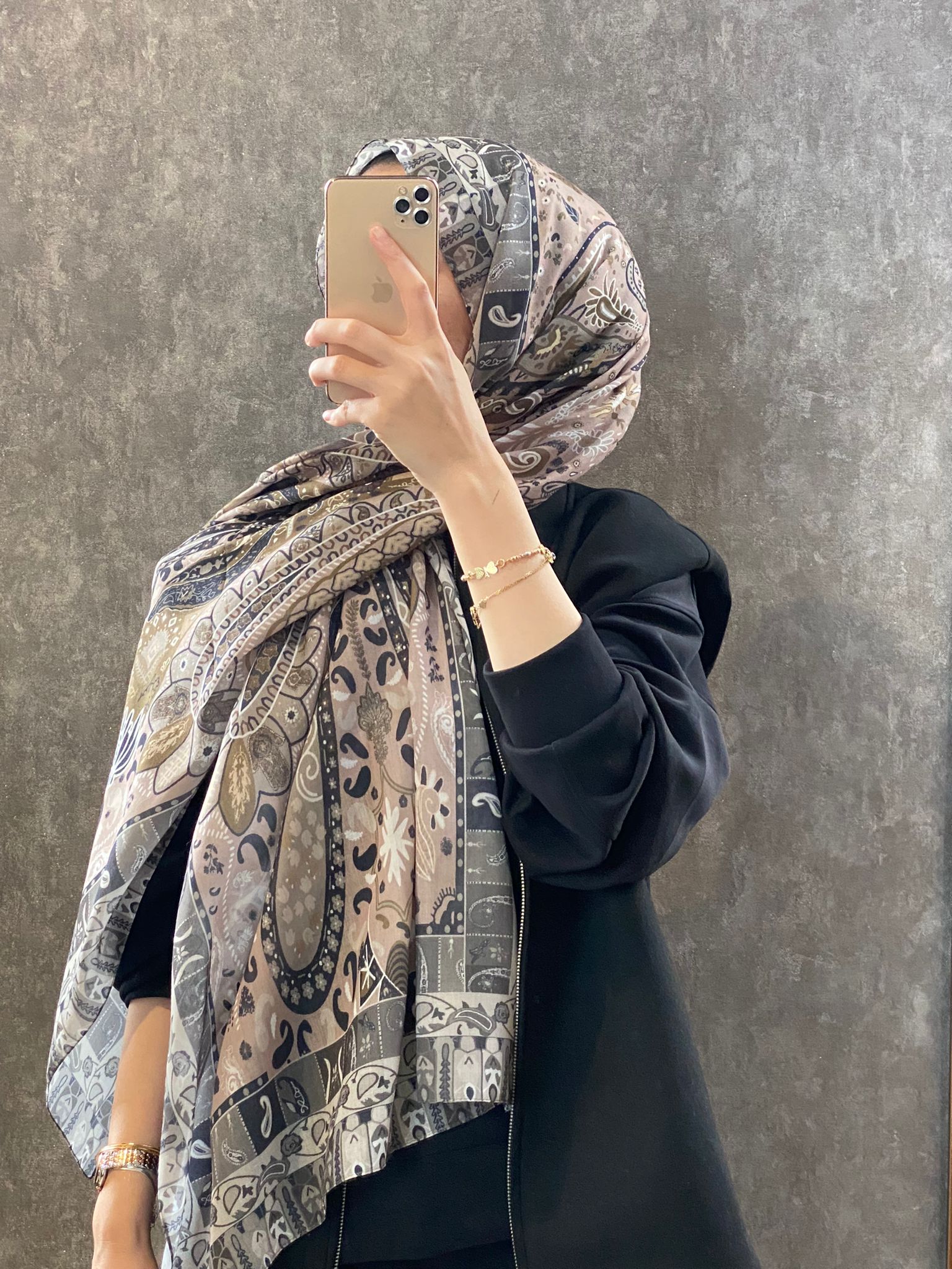 Etro Etnik Desen Pamuk Soft Şal - 852085 - sütlü kahve - Organic ScarfsOrganic Scarfs
