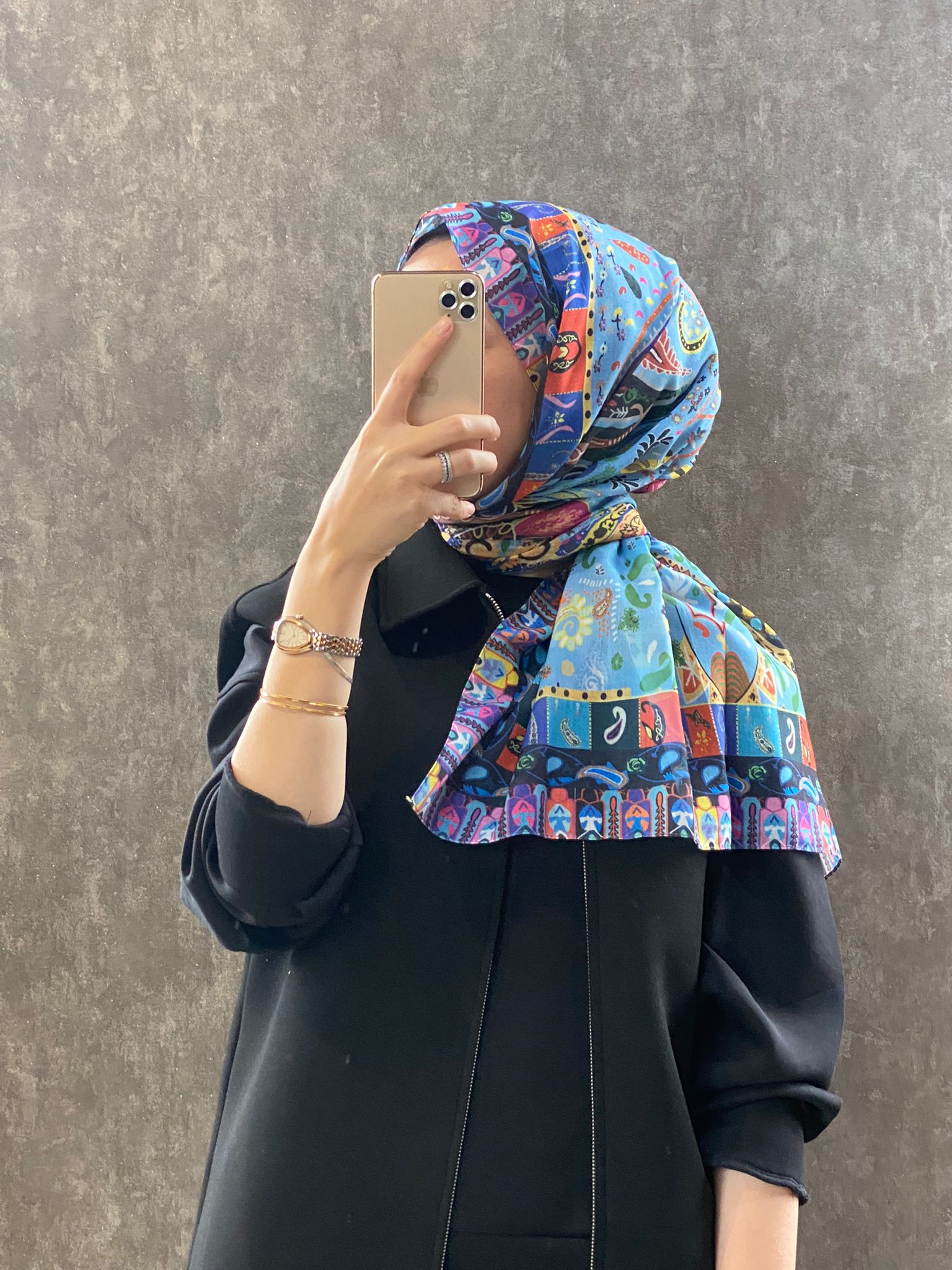 Etro Etnik Desen Pamuk Soft Şal - 852085 - turkuaz - Organic ScarfsOrganic Scarfs