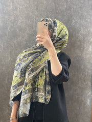 Etro Etnik Desen Pamuk Soft Şal - 852085 - yağ yeşili - Organic ScarfsOrganic Scarfs