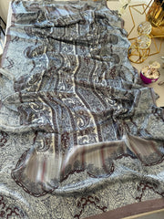 Etro Marka Yeni Sezon İthal Etnik Desen Vual İpek Şal - Mocha - Organic ScarfsOrganic Scarfs