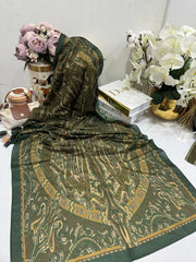 Etro Pamuk İpek Şal 52340 - Asker Yeşili - Organic ScarfsOrganic Scarfs