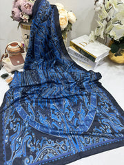 Etro Pamuk İpek Şal 52340 - Gece Mavisi - Organic ScarfsOrganic Scarfs