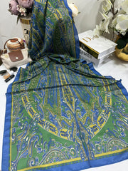 Etro Pamuk İpek Şal 52340 - İndigo - Organic ScarfsOrganic Scarfs