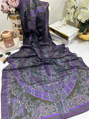 Etro Pamuk İpek Şal 52340 - Mürdüm - Organic ScarfsOrganic Scarfs