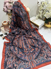 Etro Pamuk İpek Şal 52340 - Turuncu - Organic ScarfsOrganic Scarfs