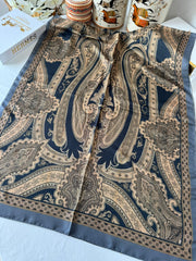 Etro Pamuk İpek Şal - 987654 ANTRASİT/ALTIN - Organic ScarfsOrganic Scarfs