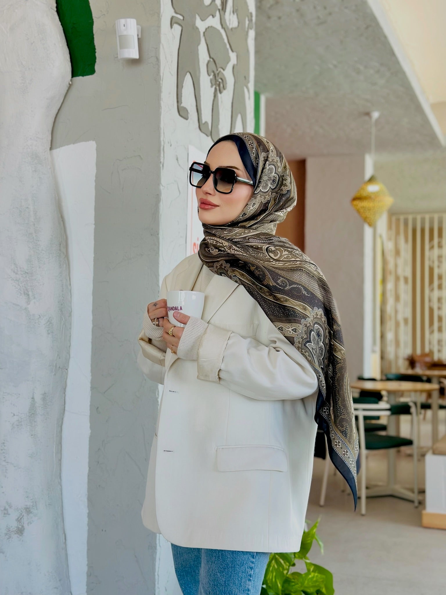 Etro Pamuk İpek Şal - 987654 Asker Yeşili - Organic ScarfsOrganic Scarfs
