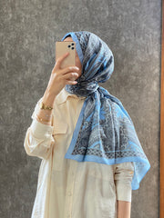 Etro Pamuk İpek Şal - 987654 BEBEK MAVİSİ - Organic ScarfsOrganic Scarfs