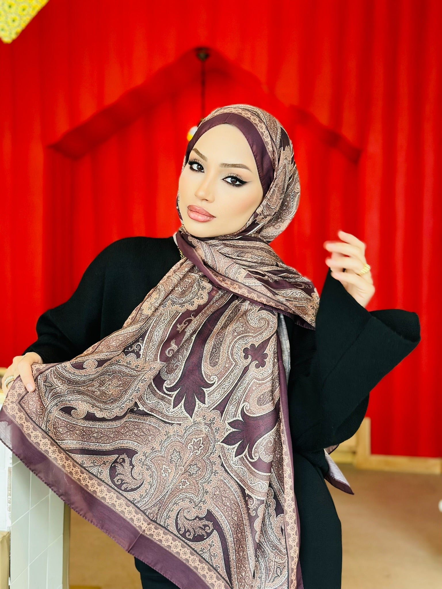 Etro Pamuk İpek Şal - 987654 Erik Çürüğü - Organic ScarfsOrganic Scarfs
