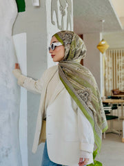 Etro Pamuk İpek Şal - 987654 HAKİ/VİZON - Organic ScarfsOrganic Scarfs