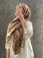 Etro Pamuk İpek Şal - 987654 KARAMEL/EKRU - Organic ScarfsOrganic Scarfs
