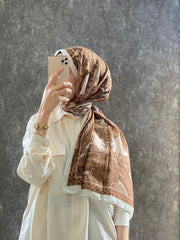 Etro Pamuk İpek Şal - 987654 KARAMEL/EKRU - Organic ScarfsOrganic Scarfs