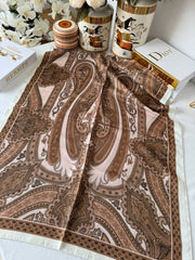Etro Pamuk İpek Şal - 987654 KARAMEL/EKRU - Organic ScarfsOrganic Scarfs
