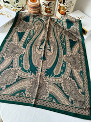 Etro Pamuk İpek Şal 987654 / KOYU YEŞİL/VİZON - Organic ScarfsOrganic Scarfs