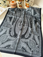 Etro Pamuk İpek Şal - 987654 SİYAH/BEYAZ - Organic ScarfsOrganic Scarfs