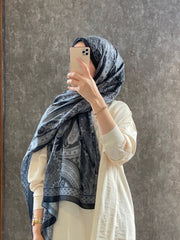 Etro Pamuk İpek Şal - 987654 SİYAH/BEYAZ - Organic ScarfsOrganic Scarfs