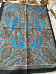 Etro Pamuk İpek Şal - 987654 SİYAH/MAVİ - Organic ScarfsOrganic Scarfs