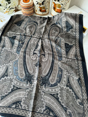 Etro Pamuk İpek Şal - 987654 SİYAH/VİZON - Organic ScarfsOrganic Scarfs