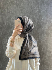 Etro Pamuk İpek Şal - 987654 SİYAH/VİZON - Organic ScarfsOrganic Scarfs