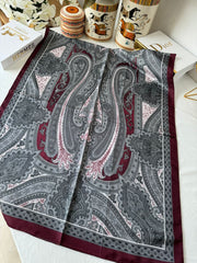 Etro Pamuk İpek Şal - 987654 VİŞNE/GRİ - Organic ScarfsOrganic Scarfs