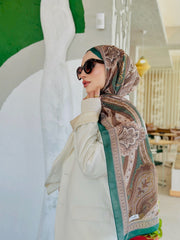 Etro Pamuk İpek Şal - 987654 YEŞİL/ALTIN - Organic ScarfsOrganic Scarfs