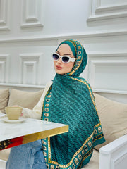 Fendi Çift Taraflı Vual İpek Şal 11143 - Zümrüt - Organic ScarfsOrganic Scarfs
