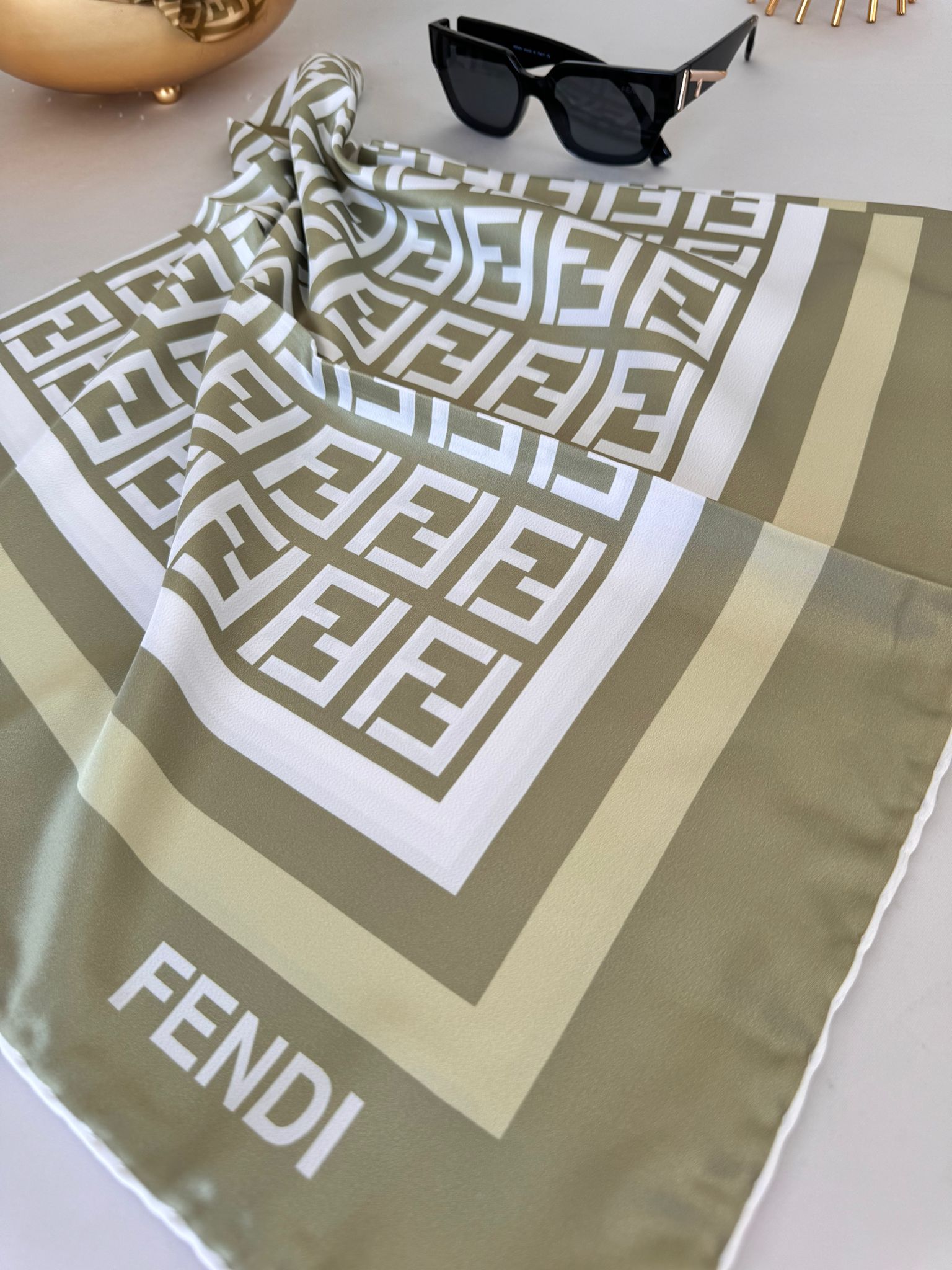 fendi twill eşarp - fıstık - Organic ScarfsOrganic Scarfs
