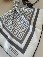 fendi twill eşarp - gri beyaz - Organic ScarfsOrganic Scarfs