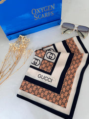 Gucci Krep İpek Eşarp 44125 - Camel - Organic ScarfsOrganic Scarfs