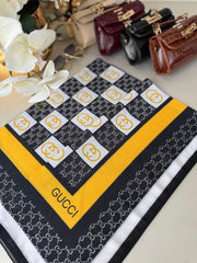 Gucci Krep İpek Eşarp 44125 - Sarı - Organic ScarfsOrganic Scarfs