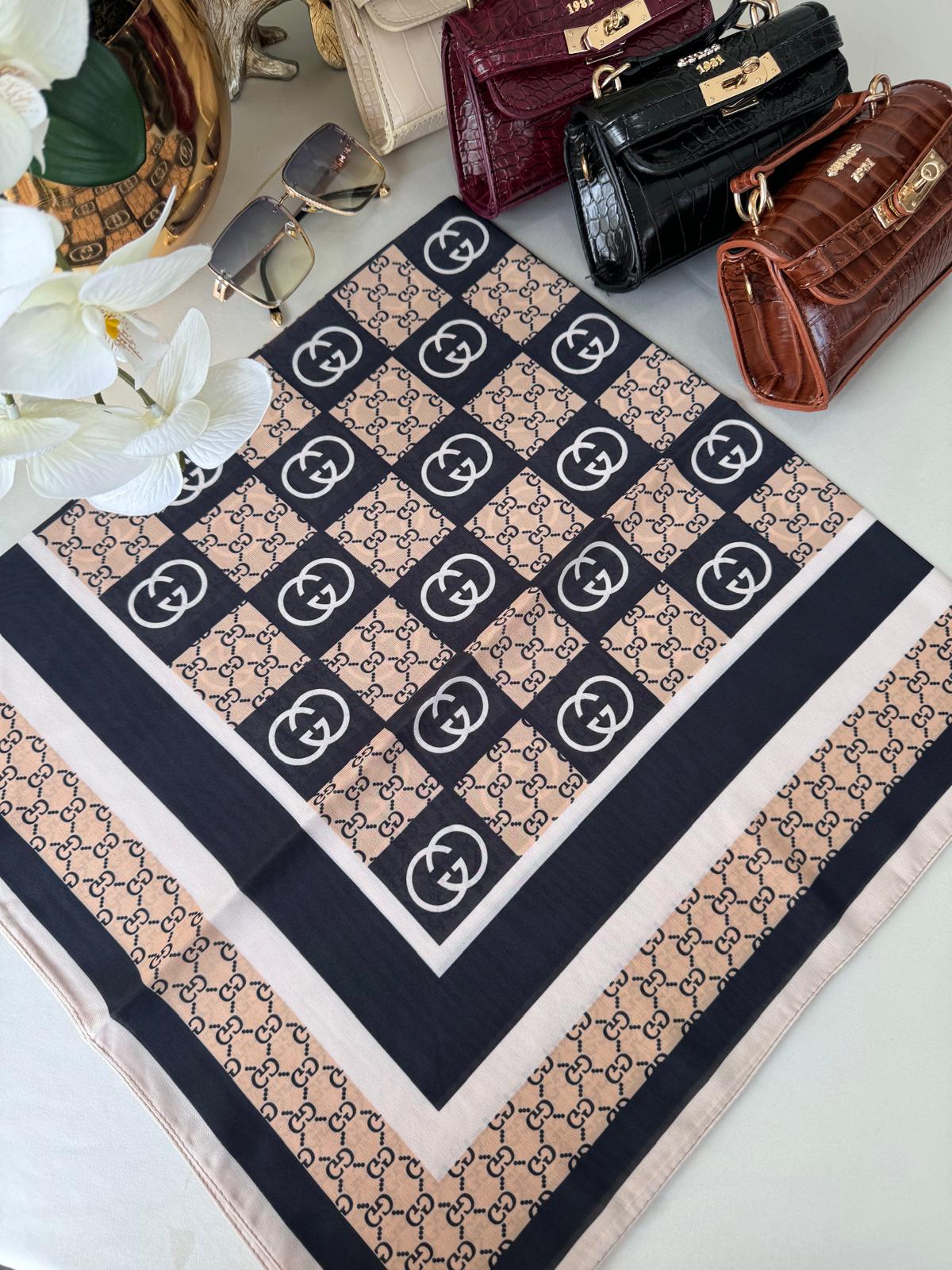 Gucci Krep İpek Eşarp 44125 - Soft Vizon - Organic ScarfsOrganic Scarfs